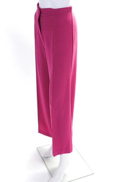 Nanette Lepore Women's Hook Closure Flat Front Wide Leg Dress Pant Pink Size 6