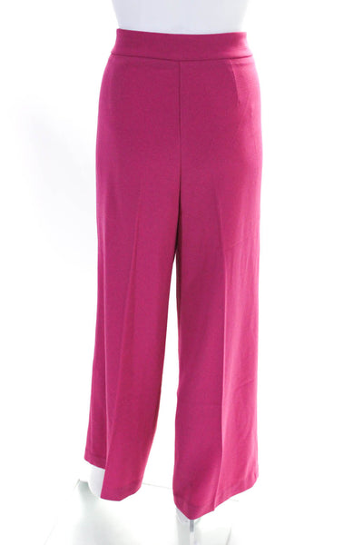 Nanette Lepore Women's Hook Closure Flat Front Wide Leg Dress Pant Pink Size 6