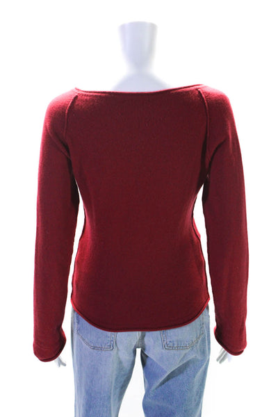 Joie Womens Cashmere V-Neck Long Sleeve Pullover Sweater Top Red Size M