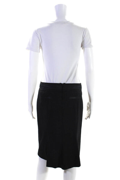 Roberto Cavalli Womens Patchwork Striped Zipped Straight Skirt Black Size EUR42