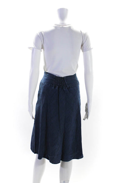 Nic + Zoe Womens Blue Chambray Side Zip Knee Length A-Line Skirt Size 6