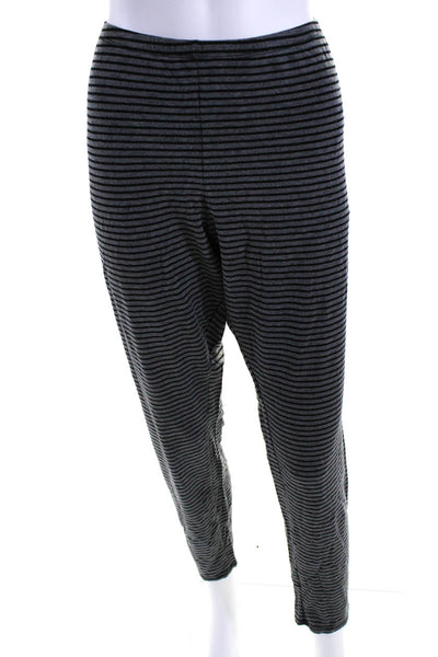 Eileen Fisher Womens Gray Striped High Rise Pull On Sweatpants Size 1X