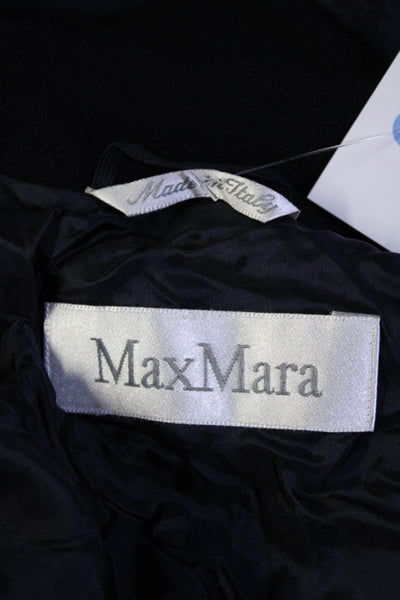 Max Mara Women's Long Sleeves Pockets Unlined Button Up Jacket Black Size 8