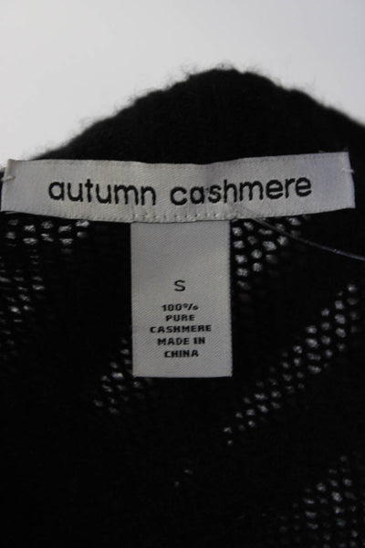 Autumn Cashmere Womens V Neck Side Split Sweater Black Cashmere Size Small