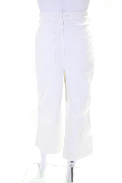 Quince Women's Button Closure Pockets Straight Leg Pant White Size 31