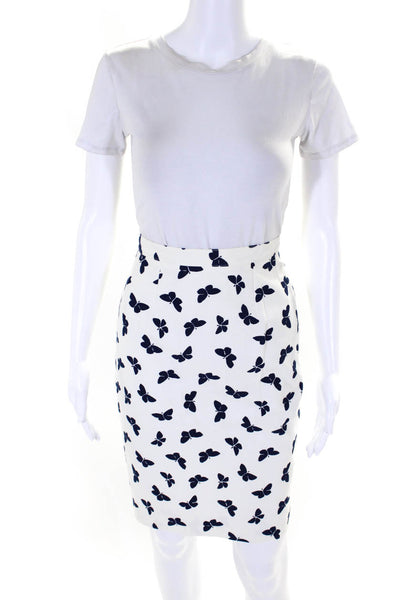 Guy Laroche Women's Zip Closure Lined Butterfly Print Midi Skirt Size 8