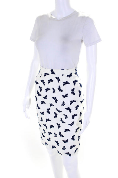 Guy Laroche Women's Zip Closure Lined Butterfly Print Midi Skirt Size 8