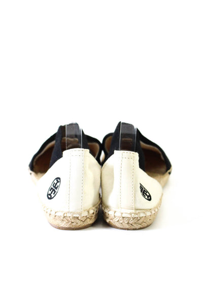 Tory Burch Women's Round Toe Cutouts Slip-On Espadrille Shoe White Size 10