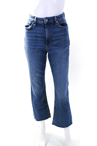 Rag & Bone Womens Nina High Rise Ankle Flare Jeans Blue Denim Size 29