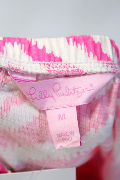 Lilly Pulitzer Womens Strapless Chevron Printed Shift Dress Pink White Medium