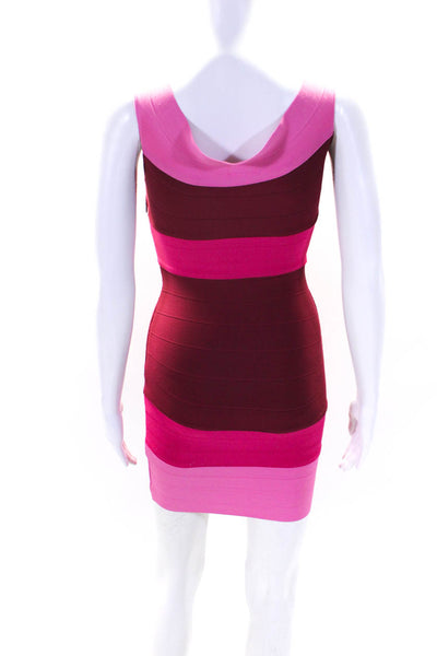 Superdown Womens Bodycon V Neck Sleeveless Side Zip Mini Dress Pink Size XS