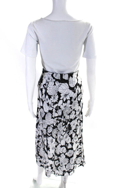 J Crew Women's High Neck Sleeveless Two Piece Skirt Set Black Floral Size XXS