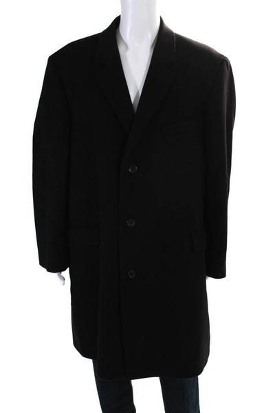 Dillard's Raxquet Club Mens Cashmere Buttoned Long Sleeve Coat Black Size EUR48L