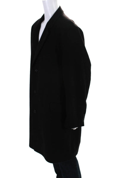 Dillard's Raxquet Club Mens Cashmere Buttoned Long Sleeve Coat Black Size EUR48L