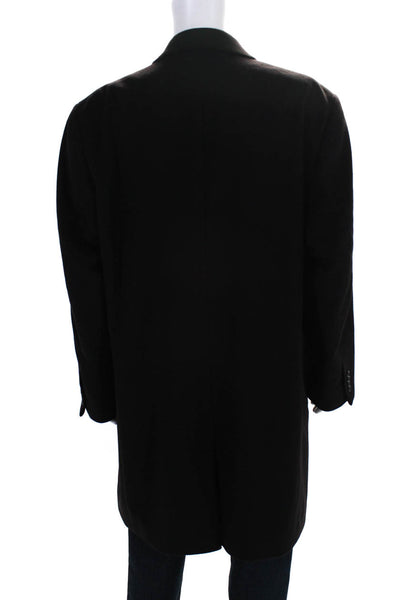 Dillard's Raxquet Club Mens Cashmere Buttoned Long Sleeve Coat Black Size EUR48L