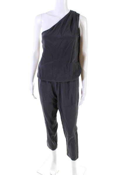 Ramy Brook Women's Asymmetric Sleeveless Straight Leg Jumpsuit Gray Size S