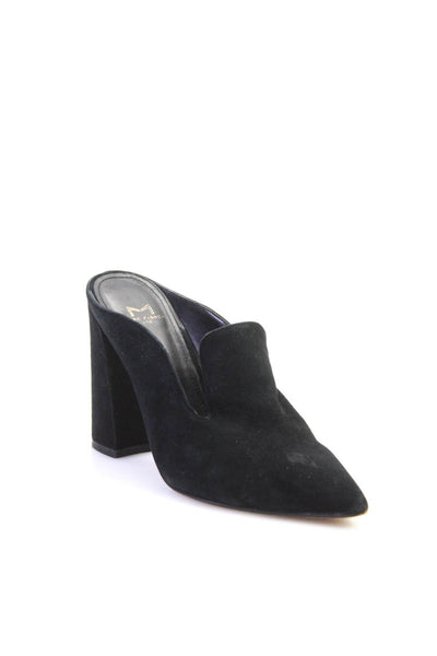 Marc Fisher Womens Black Suede Leather Blocked Heels Mules Shoes Size 6.5M
