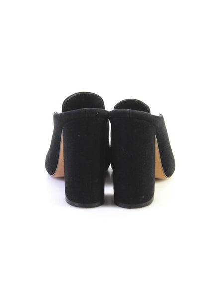 Marc Fisher Womens Black Suede Leather Blocked Heels Mules Shoes Size 6.5M