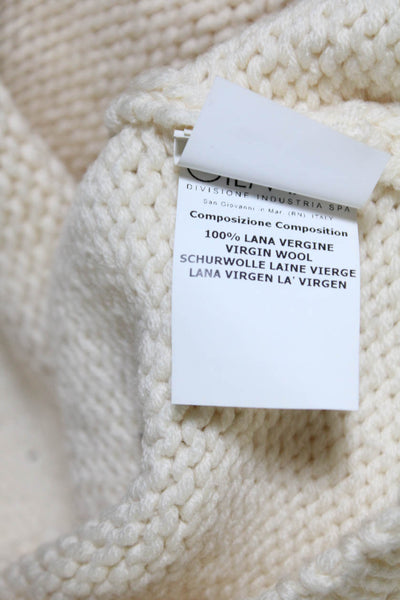 Giambattista Valli Womens Cream Wool Turtleneck Sleeveless Sweater Top Size XS