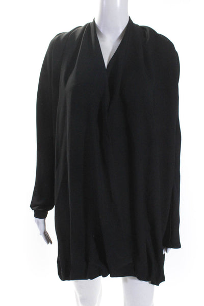 Hotel Particulier Womens Black V-Neck Long Sleeve A-line Dress Size S