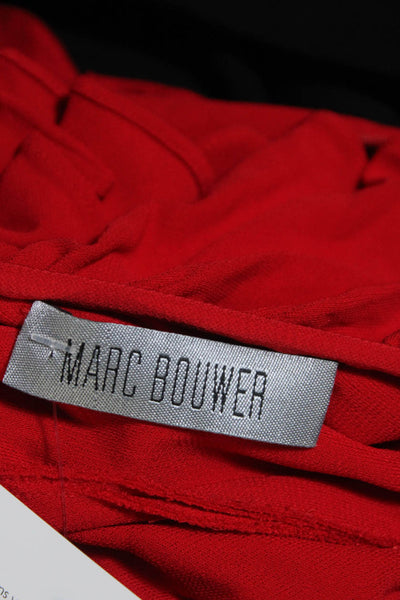 Marc Bouwer Womens Bright Red Ruffle Halter Sleeveless Hi-Low Dress Size XS