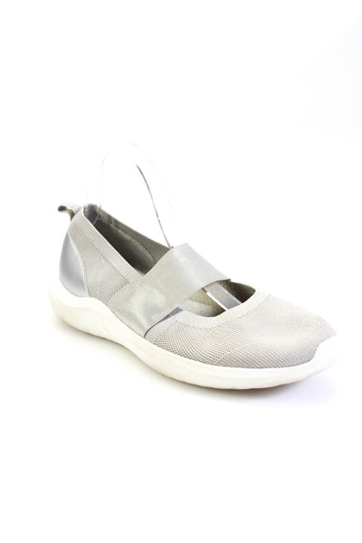 Clarks Womens Satin Elastic Knit Slip On Sneakers Gray Size 11