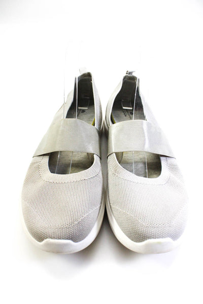 Clarks Womens Satin Elastic Knit Slip On Sneakers Gray Size 11