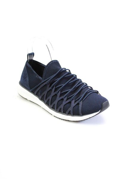Eileen Fisher Womens Elastic Strappy Mesh Athletic Sneakers Navy Blue Size 10
