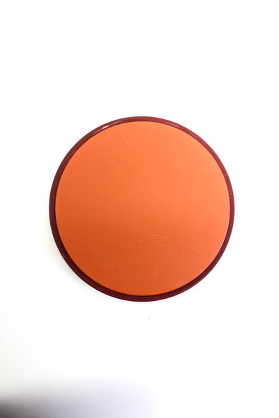 Hermes Red Orange Lacquered Cavales Large Round Twilly Box
