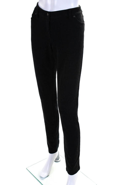 Eileen Fisher Womens Mid Rise Stretch Straight Leg Trousers Pants Black Size 6