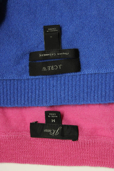 J Crew Womens Long Sleeves Sweaters Pink Blue Size Medium Lot 2