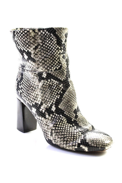 Tory Burch Womens Leather Snakeskin Print Ankle Boots Brown Size 9 Medium