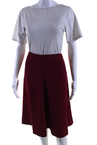 Max Mara Women Zip Closure Flare Lined Midi Skirt Red Size 10