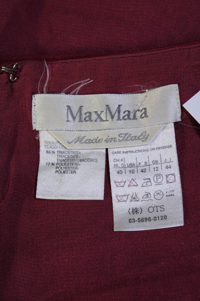 Max Mara Women Zip Closure Flare Lined Midi Skirt Red Size 10