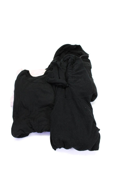 ALALA Women's Hood Long Sleeves Full Zip Pockets Sweatshirt Black Size S Lot 4