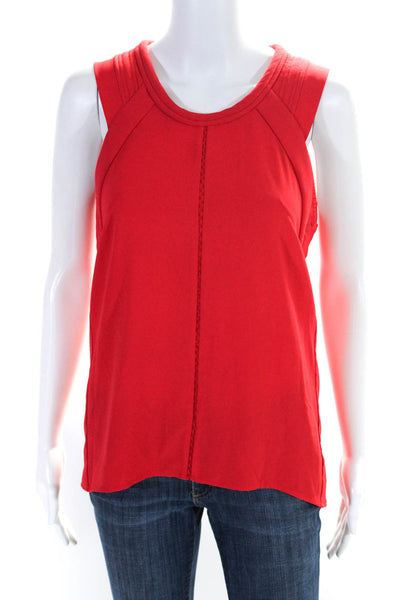 Hotel Particulier Womens Sleeveless Scoop Neck Boxy Crepe Top Red Size Small