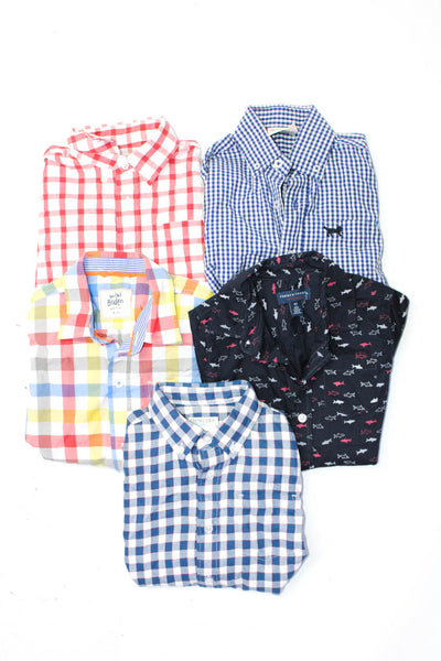 Crewcuts French Toast Mini Boden Boys Red Plaid Button Down Shirt Size 4-7 Lot 5