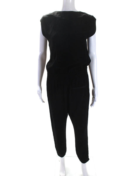 J Crew Womens Sleeveless Front Zipper Slim Leg Jumpsuit Black Size 6