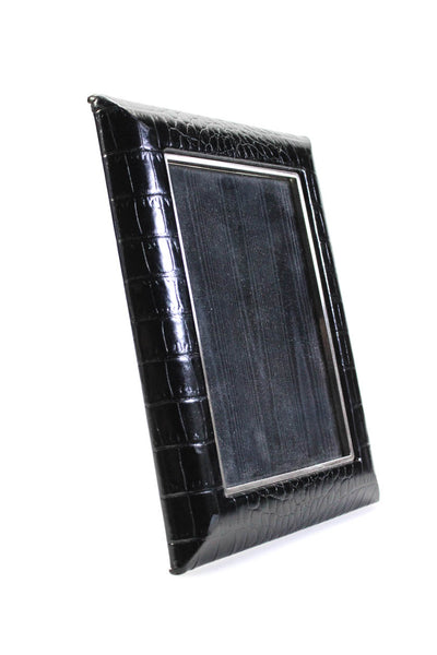 Designer Unisex Adults Croc Embossed Rectangle Tabletop Picture Frame Black 4X6"