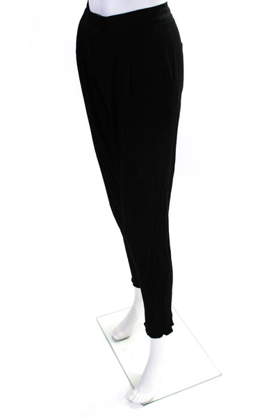 Fendi Womens Zipper Fly Mid Rise Straight Leg Knit Pants Black Size IT 40