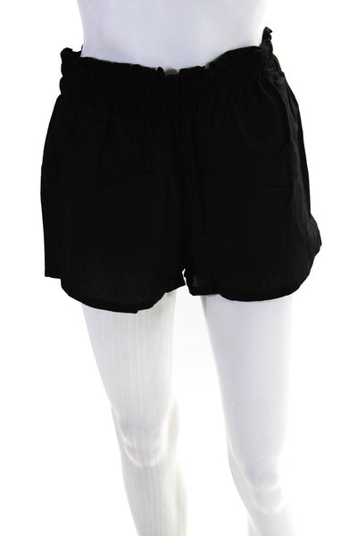 Diza Gabo Womens Elastic Waistband Mid Rise Short Shorts Black Cotton Size M/L