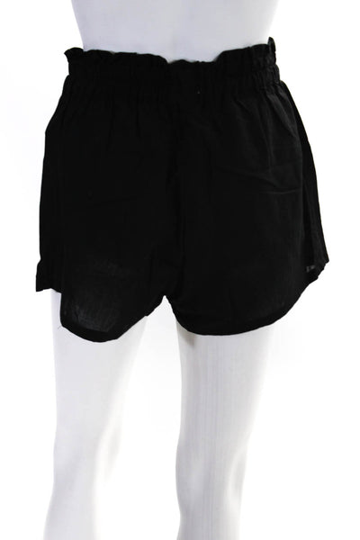 Diza Gabo Womens Elastic Waistband Mid Rise Short Shorts Black Cotton Size M/L