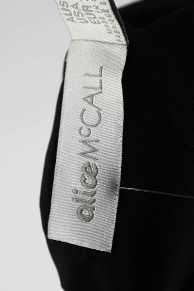 Alice McCall Womens Spaghetti Strap V Neck Embroidered Mini Dress Black Size 2
