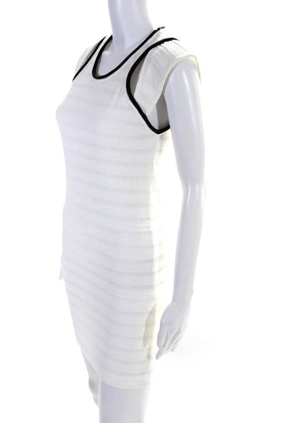 IRO Womens Sleeveless Cut Out Crew Neck Sheath Dress White Cotton Size FR 38