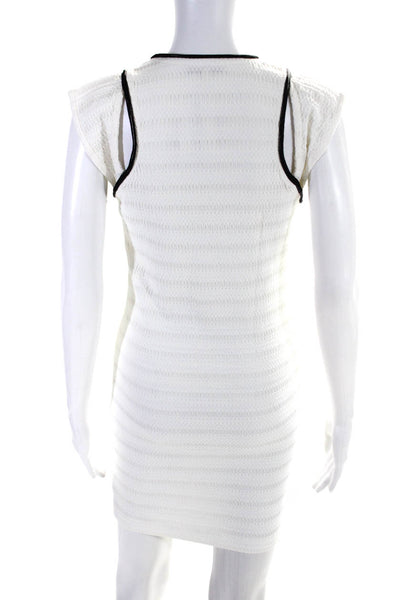 IRO Womens Sleeveless Cut Out Crew Neck Sheath Dress White Cotton Size FR 38