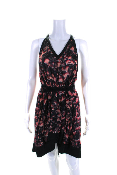 Proenza Schouler Womens Sleeveless V Neck Printed Cover Up Dress Black Multi XS