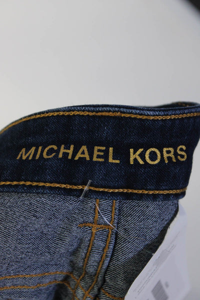 Michael Michael Kors Womens Blue Dark Wash Mid-Rise Cropped Skinny Jeans Size 8