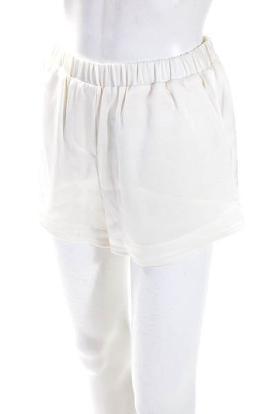 Kimberly Taylor Womens Elastic Waistband Satin Short Shorts White Size Small