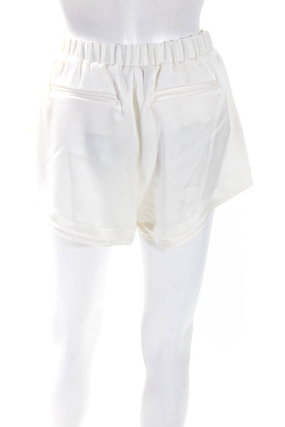 Kimberly Taylor Womens Elastic Waistband Satin Short Shorts White Size Small