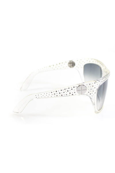 Jimmy Choo Womens Crystal Large Square Sunglasses Clear Plastic